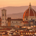 sunset over Cathedral of Santa Maria del Fiore in florence