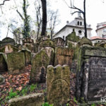 Old Jewish Cemetery stones in the jewish quarter of prague