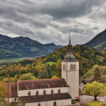 church montains of the swiss alps