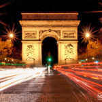 Arc de Triomphe & Champs Elysees at night, Paris