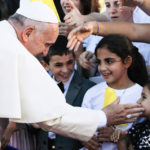 pope francis greetings kids upon arrival in jerusalem israel