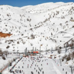 people skiing in the snowy hermon mountain in israel
