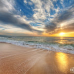 sunset on the beach in israel