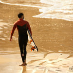 Surfer on the Beach in tel aviv