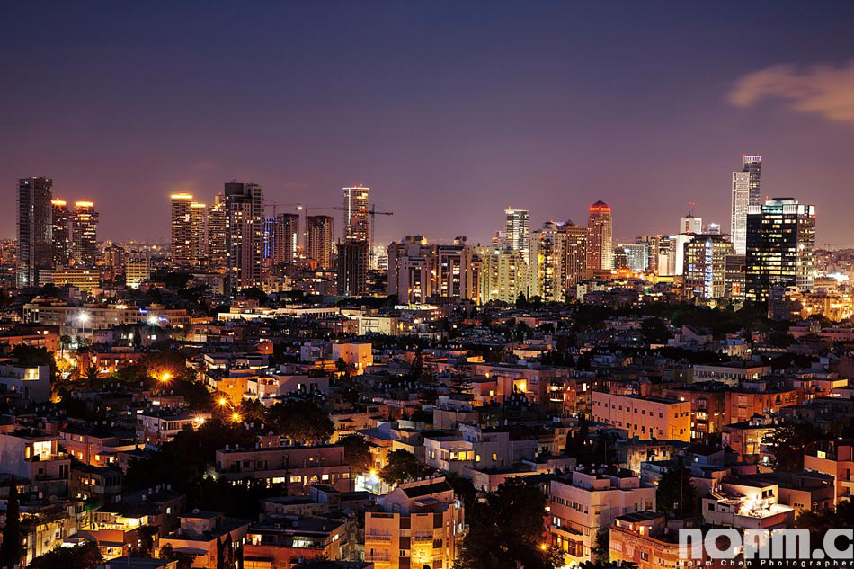 Skyline of Tel Aviv at night - Noam Chen - PhotographerNoam Chen ...