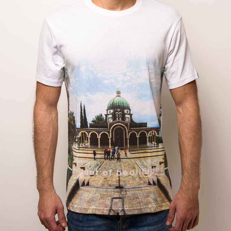 shirt with a photo of the sea of galilee in israel